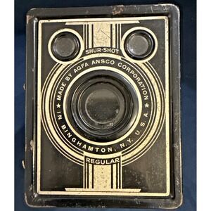 Agfa Ansco SHUR SHOT Antique Camera with Case & Leather Strap